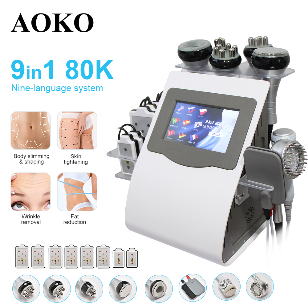 Heavy Equipment Lift - AOKO 9-in-1-Gerät 80K Kavitation Ultraschall-Körperstraffungsgerät Multipolares