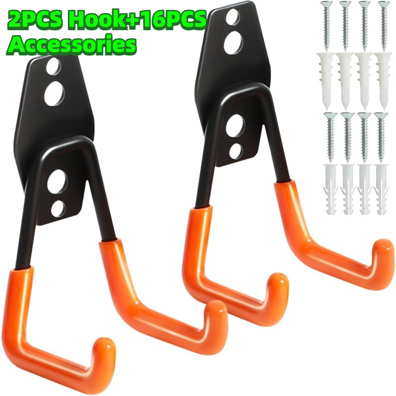 Heavy Equipment Bucket - 2er-Pack Robuste Wandhaken zum Aufhängen, Garagen-